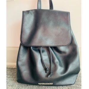 Victoria’s Secret Black Leather Backpack! 🖤